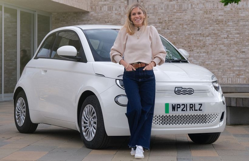 Nicki Shields with Fiat 500e